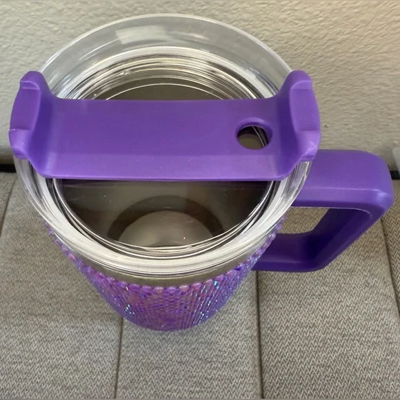 40oz Premium Rhinestone Insulated Stainless Steel, Insulated Tumbler New PURPLE - Picture 4 of 15